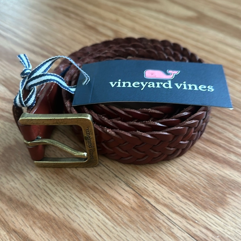NWT Vineyard Vines Braided Leather Belt